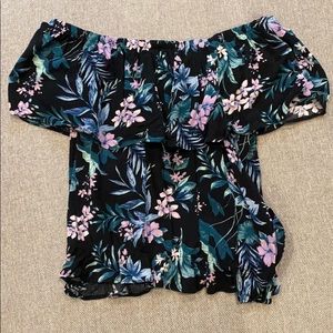 Cropped off the shoulder top